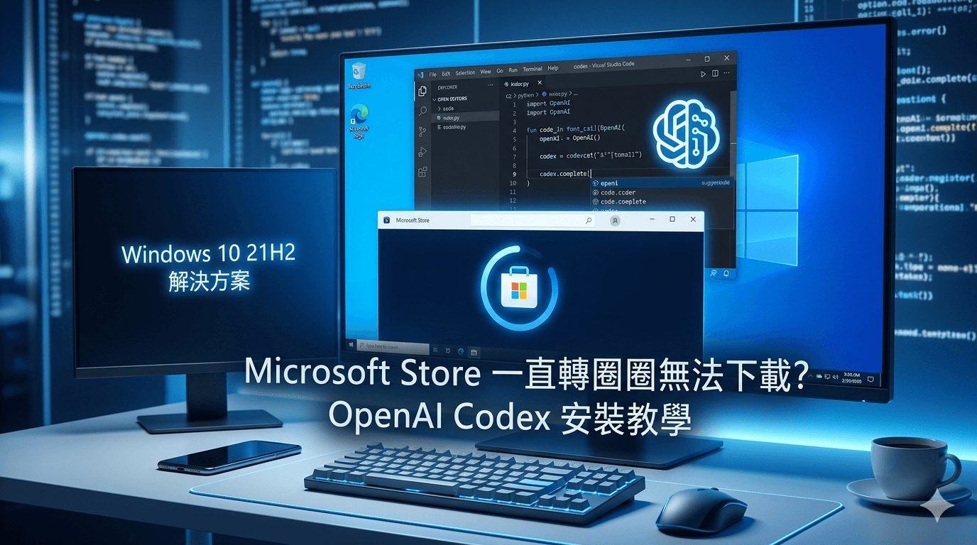 OpenAI Codex 安裝教學與 VS Code 使用示意圖